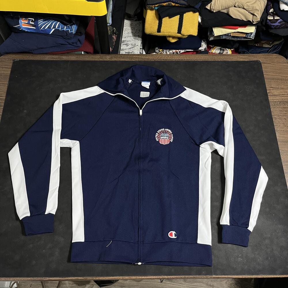 Vintage USA Olympics Champion Track Jacket Armed Forces Sports Dream Team 1980s